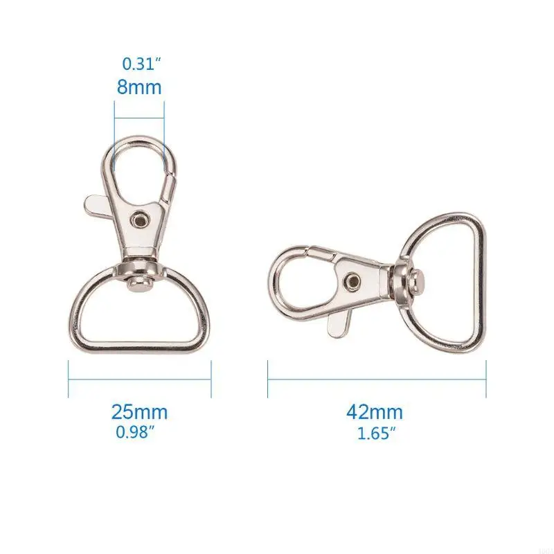 400A 20PCS Kim loại Xoay Kim Kim Hook Tôm hùm Clasps cho chuỗi chìa khóa r