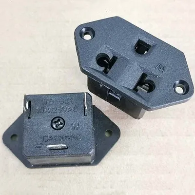 5 sztuk AC-012 WD-601-1 10A25 0V zasilanie prądem zmiennym przełącznik gniazda bez uszu
