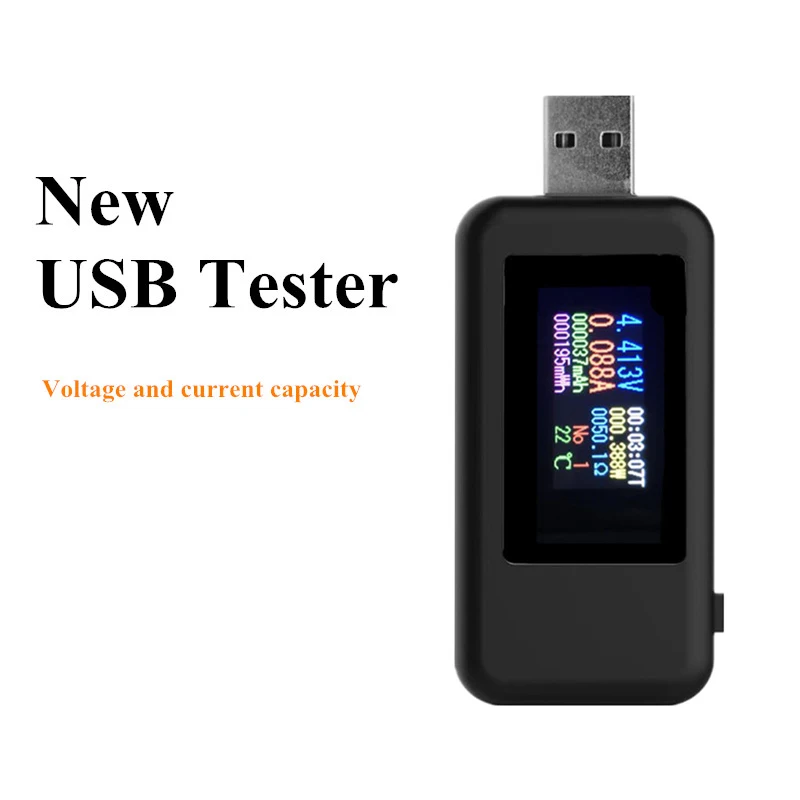 10 in 1 Color Display USB Tester 0-5A Current 4-30V Voltage USB Charger Tester  DC Type-C Power Meter Mobile Battery Detector