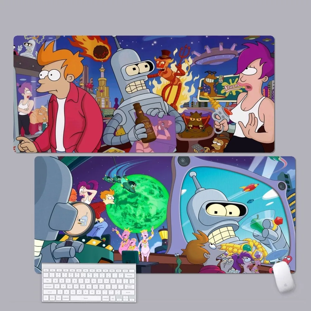 F-Futuramas Custom Skin Desktop Desk Mat Kawaii Gaming Accessories Students Writing Pad for PC Computer Table