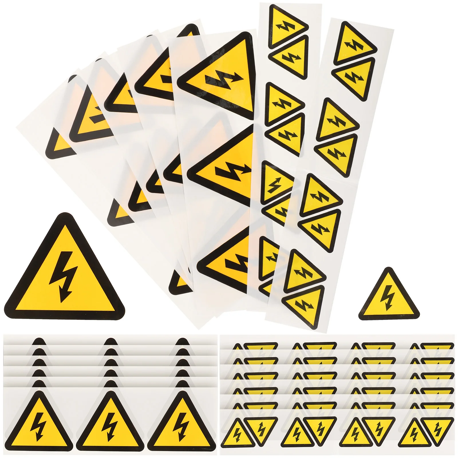 

30pcs Warning Stickers High Voltage Signs Electrical Labels Yellow Triangle Safety Caution Electric Shocks Decal