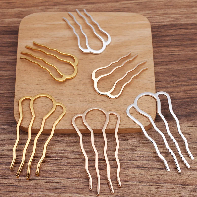 5pcs DIY Alloy Hair Comb Hairpin Hair Sticks Pins Base Bridal Headwear for Women Wedding Hair Jewelry Making Accessories