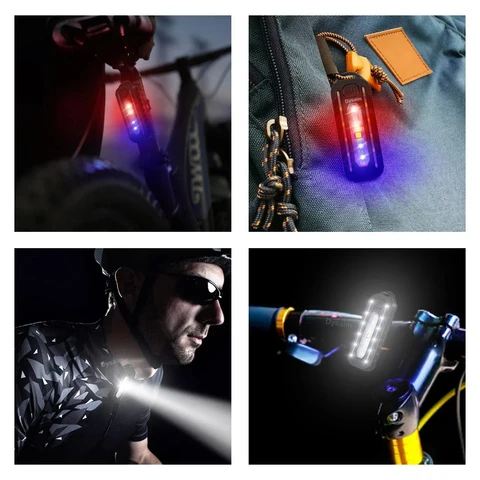 USB-фонарь-брелок LED 800 мАч, красный/синий — внешний вид товара