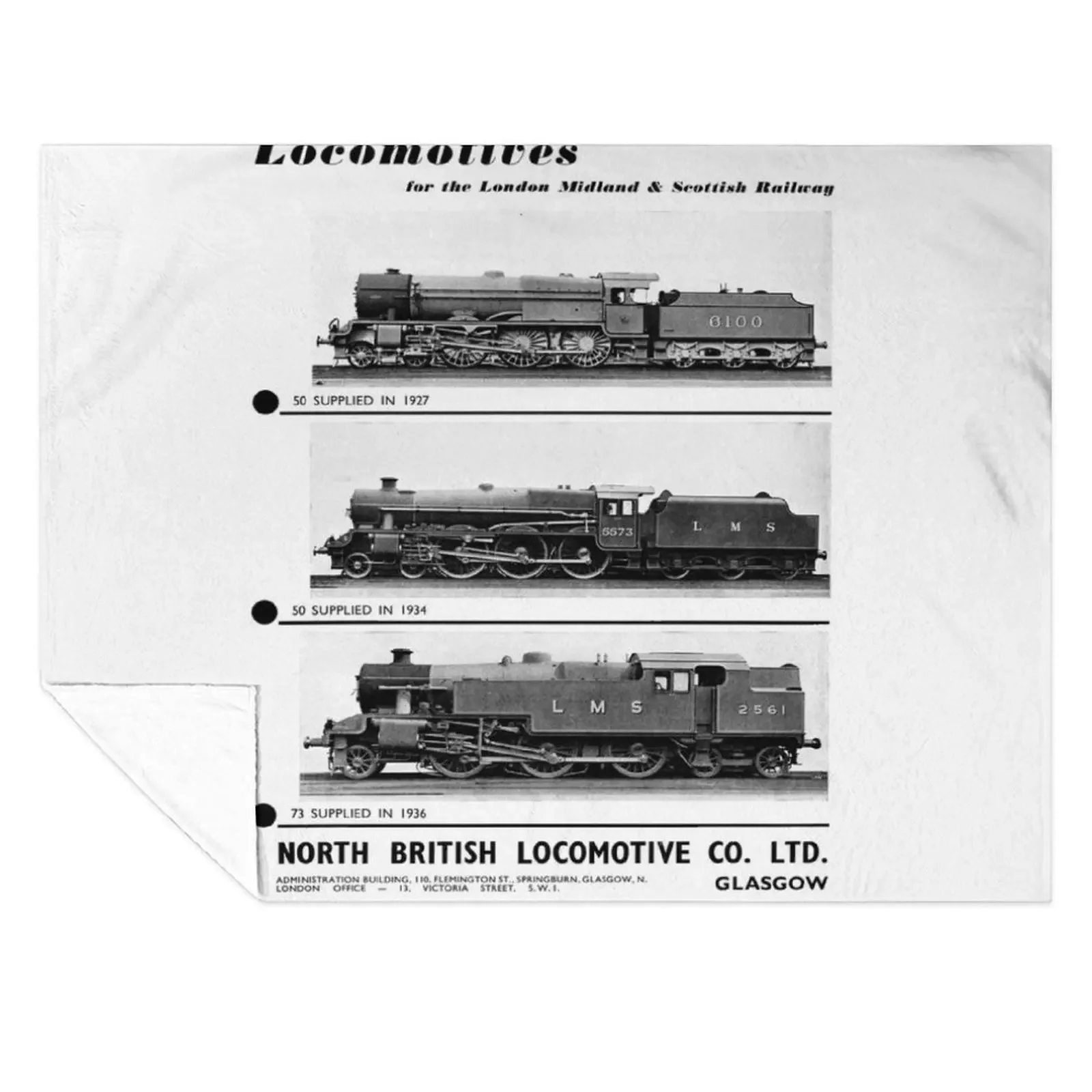 

Vintage North British Locomotives advert, 1938 Throw Blanket Thins Tourist Fashion Sofas Moving Blankets