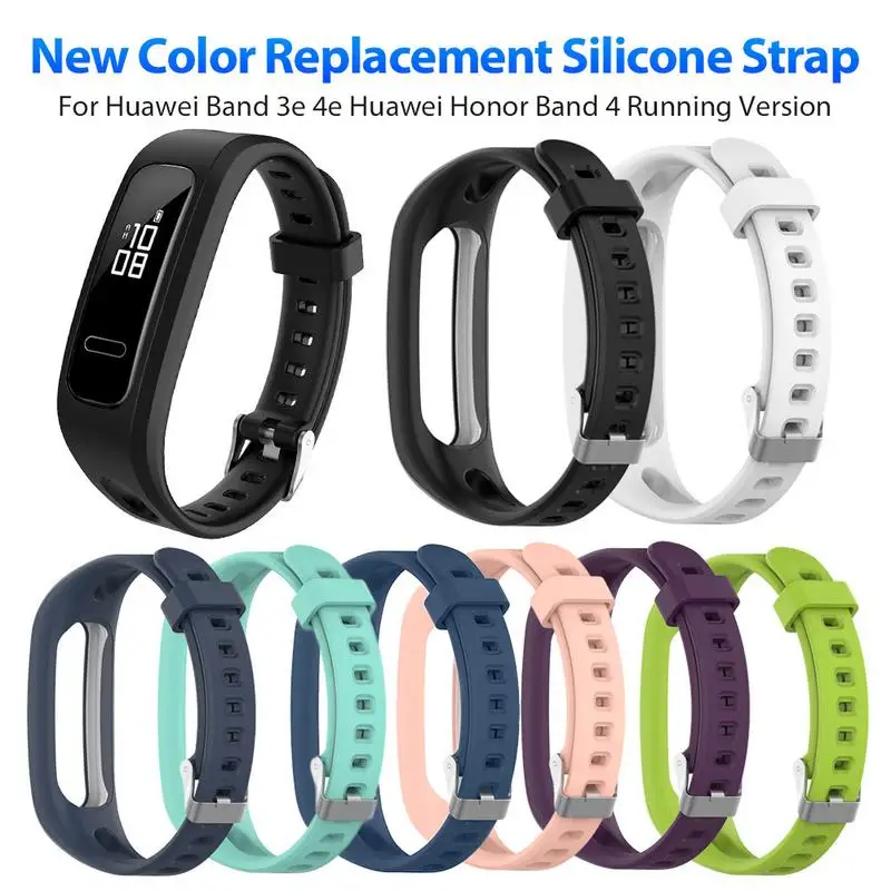 Correa de repuesto de silicona para Huawei Band 3e 4e, pulsera de silicona, correas de muñeca, combinación de accesorios de reloj inteligente