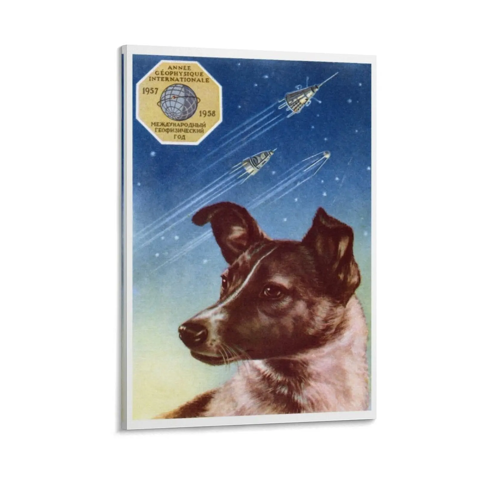 

1958 Laika, First Dog in Space Canvas Painting room decorations aesthetic Decoration home Decoration wall pictures for wall