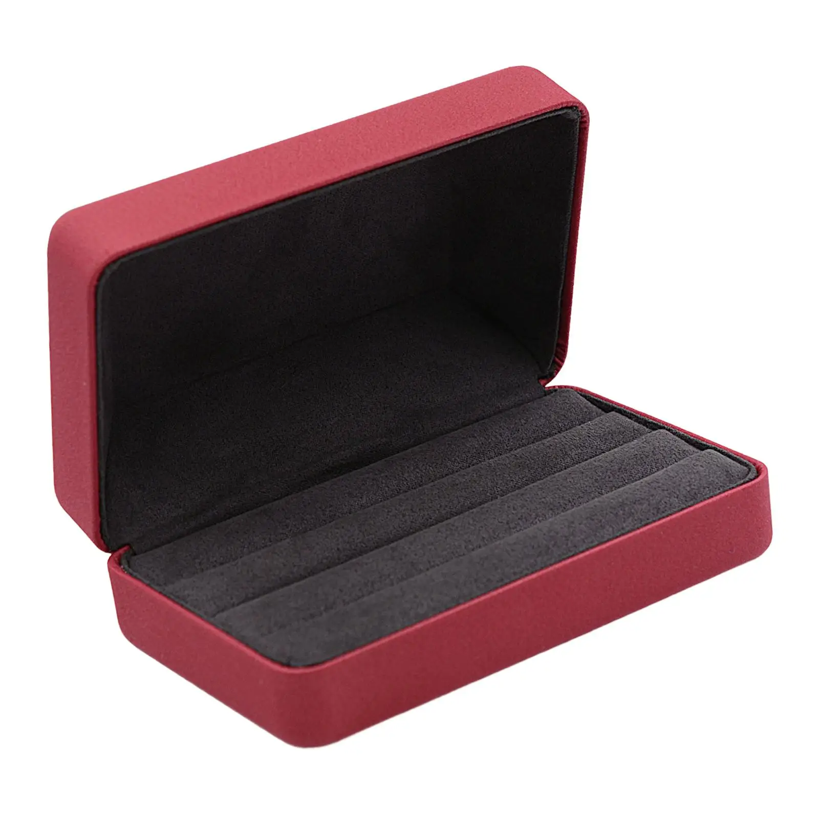 Elegant PU Leather Jewelry Case Small Portable Ring Organizer Storage Box for Travel Use