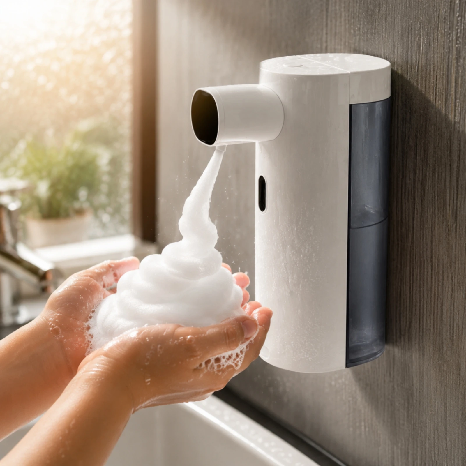 Infrared Wall-mounted Soap Dispenser Rechargeable Foam Dispenser Bathroom Supply Automatic Operation for Shared Areas - view 3
