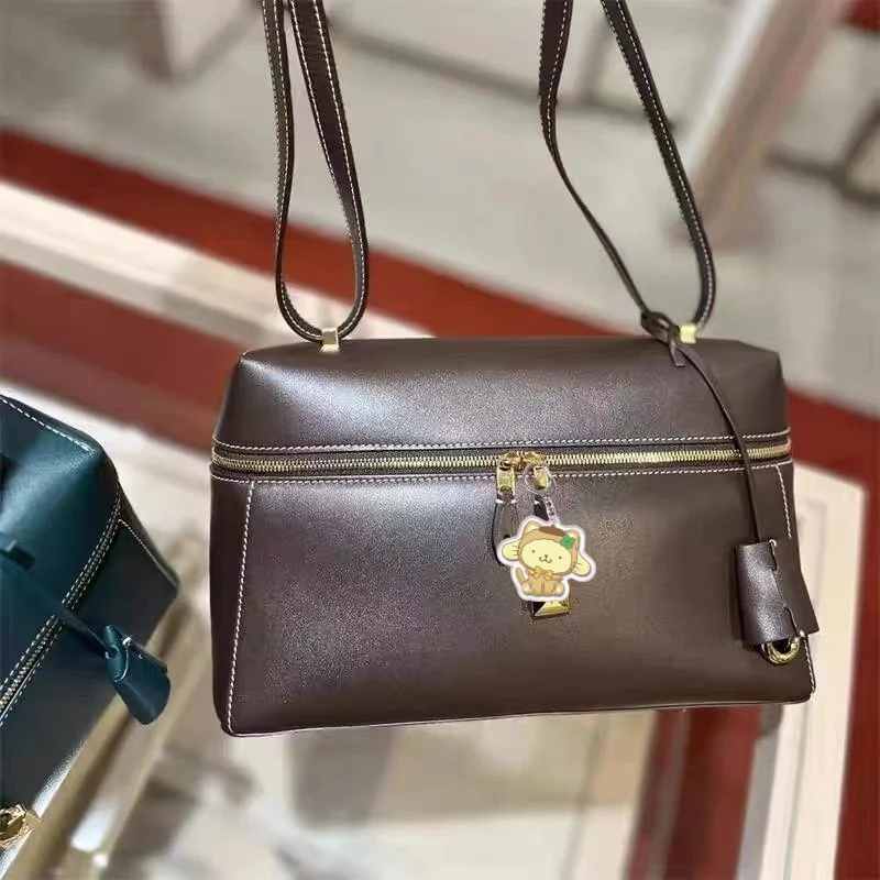 New 2024 Fashion Luxury Brand Cowhide Box Bag Commuting Single Shoulder Diagonal Cross Bag Elegant Temperament Handbag For Women