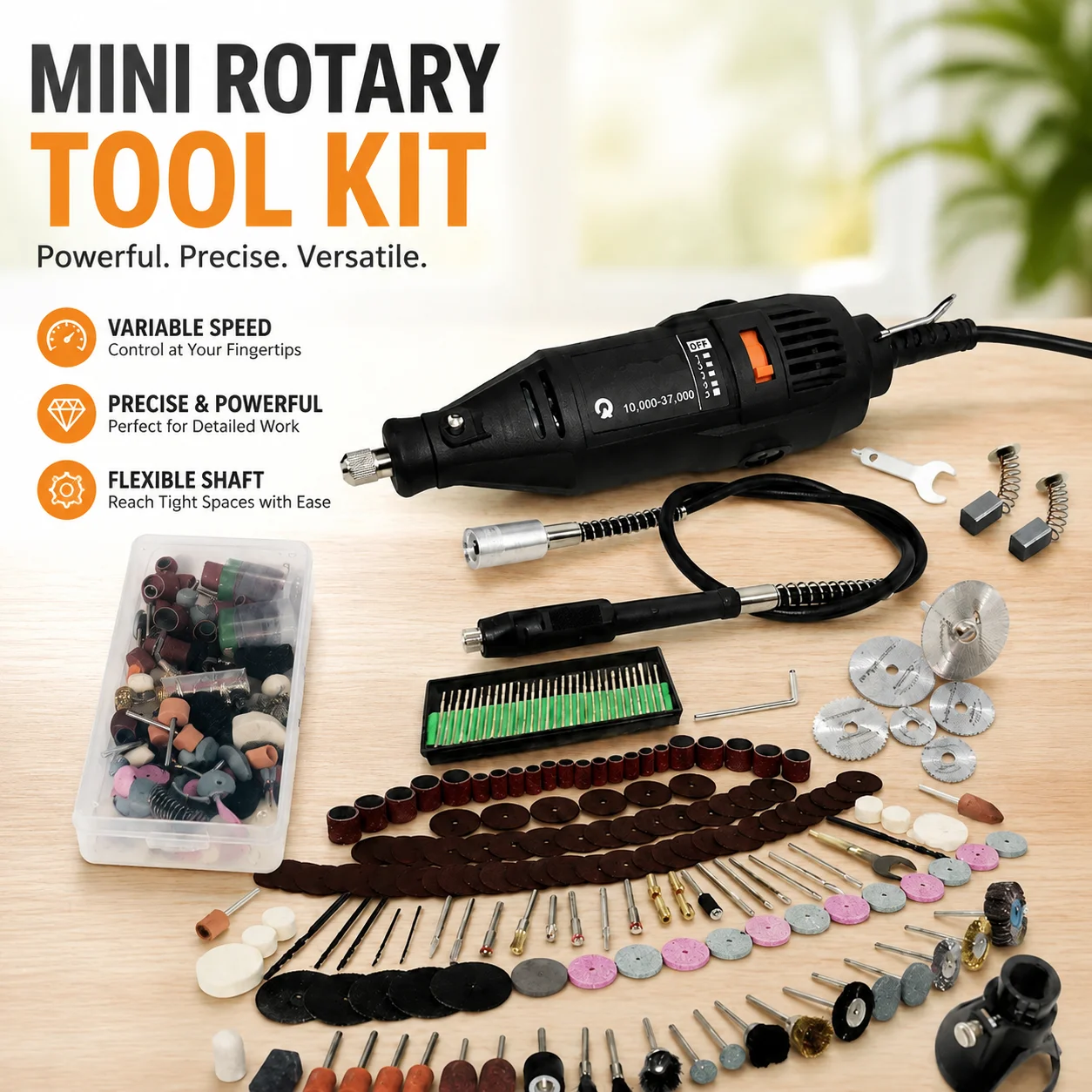 Mini Rotary Tool Kit Variable Speed Electric Grinder Polisher Drill Carving Set with Flexible Shaft for Jade Stone Jewelry
