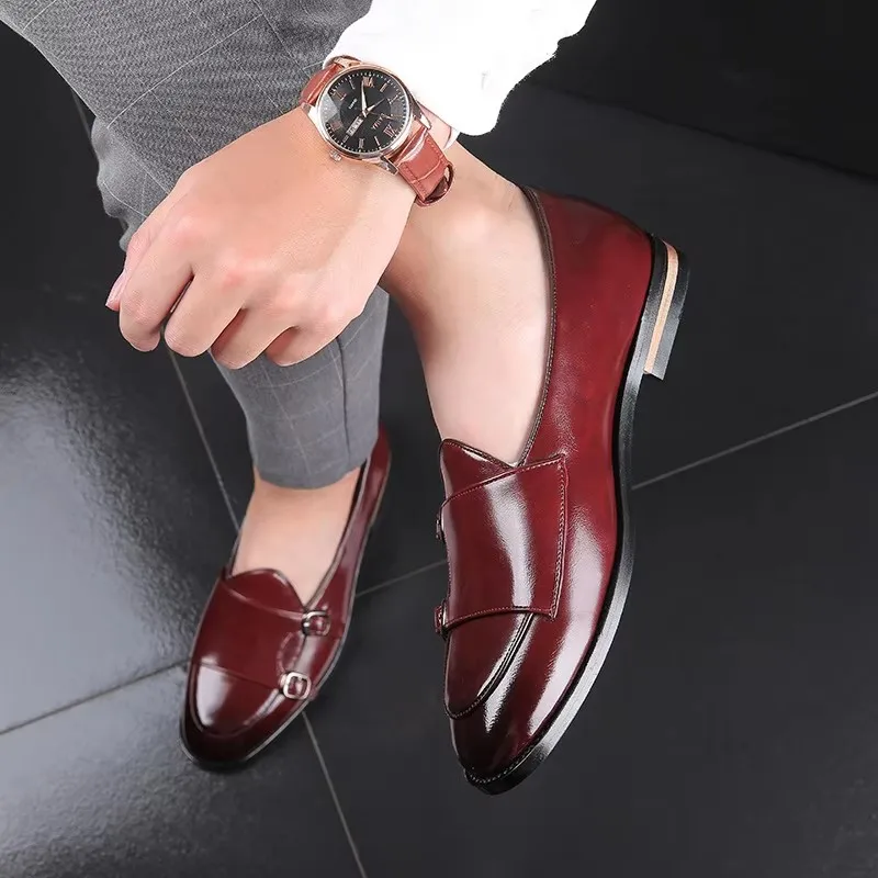 

Fashion Suede Patchwork Monk Strap For Men Casual Oxford Gentleman Shoes Formal Wedding Prom Dress Homecoming Zapatillas Hombre