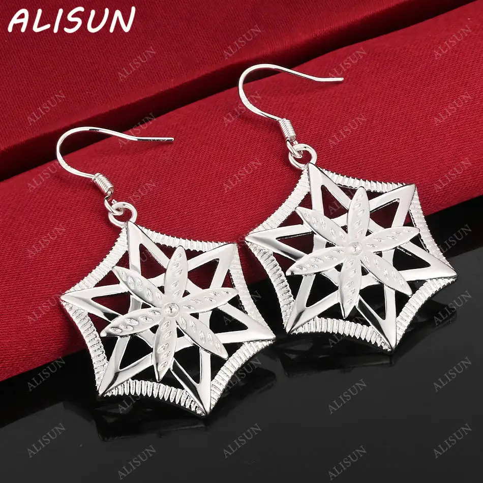 

ALISUN 925 Sterling Silver Hexagon Earrings Stud Earrings Charm Trend Birthday Gifts Fashion Party Fine Jewelry
