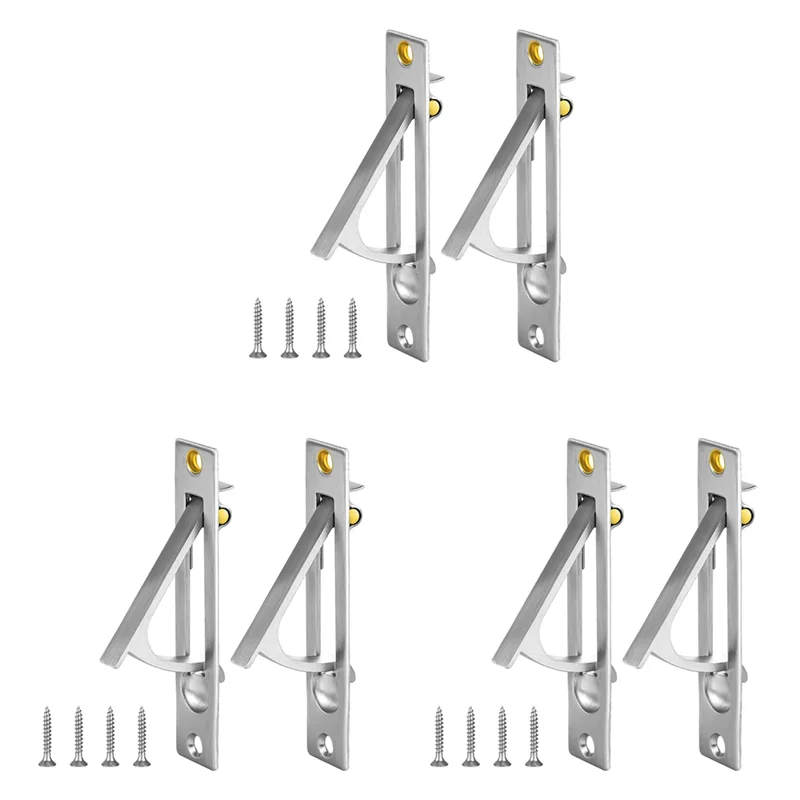

ABKW-6Pcs Pocket Door Edge Pull,304 Stainless Steel Pocket Door Handle With Screws, Door Hardware For Bathroom Closet Hallway