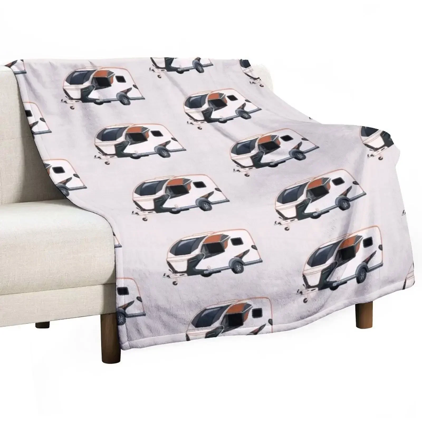 

BASE CAMP Caravan with Honeycomb pattern Throw Blanket Polar Beautifuls Blankets