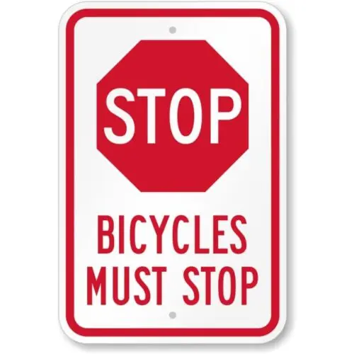 Bicycles Use Pedestrian al Aluminum Weatherproof  Sign-Aluminum