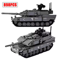 898PCS Building Blocks Military Series Army Main Battle Tank Set Leopard 2A7+ Type 10 Tank Army For Kids Children DIY Toys Gifts