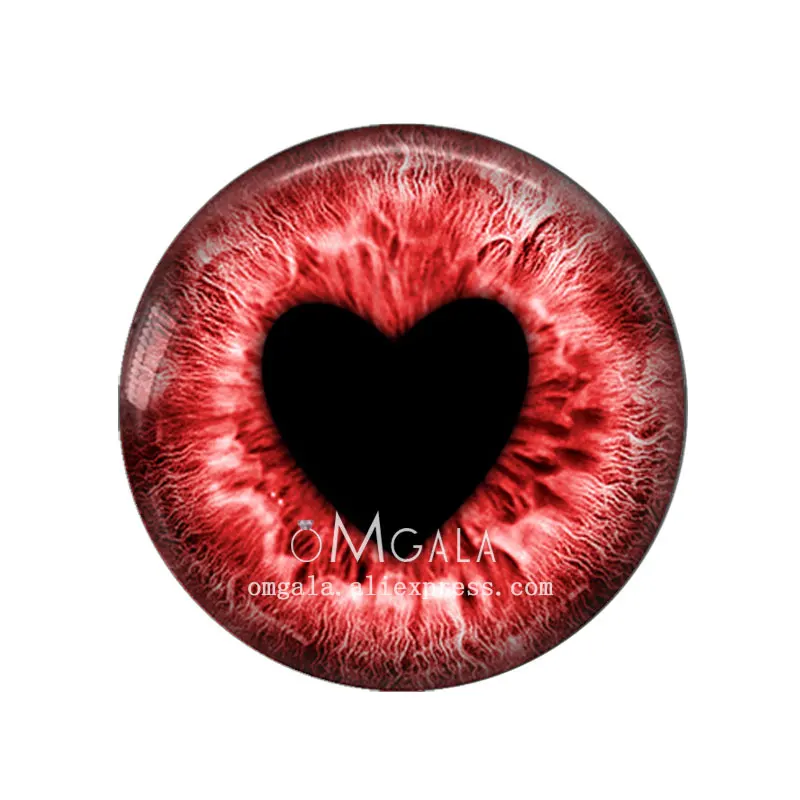 Love Heart Shape Toys Dragon Eyes Ragdoll Eyeball DIY Jewelry 8MM-30MM Round photo glass cabochon demo flat back Making findings