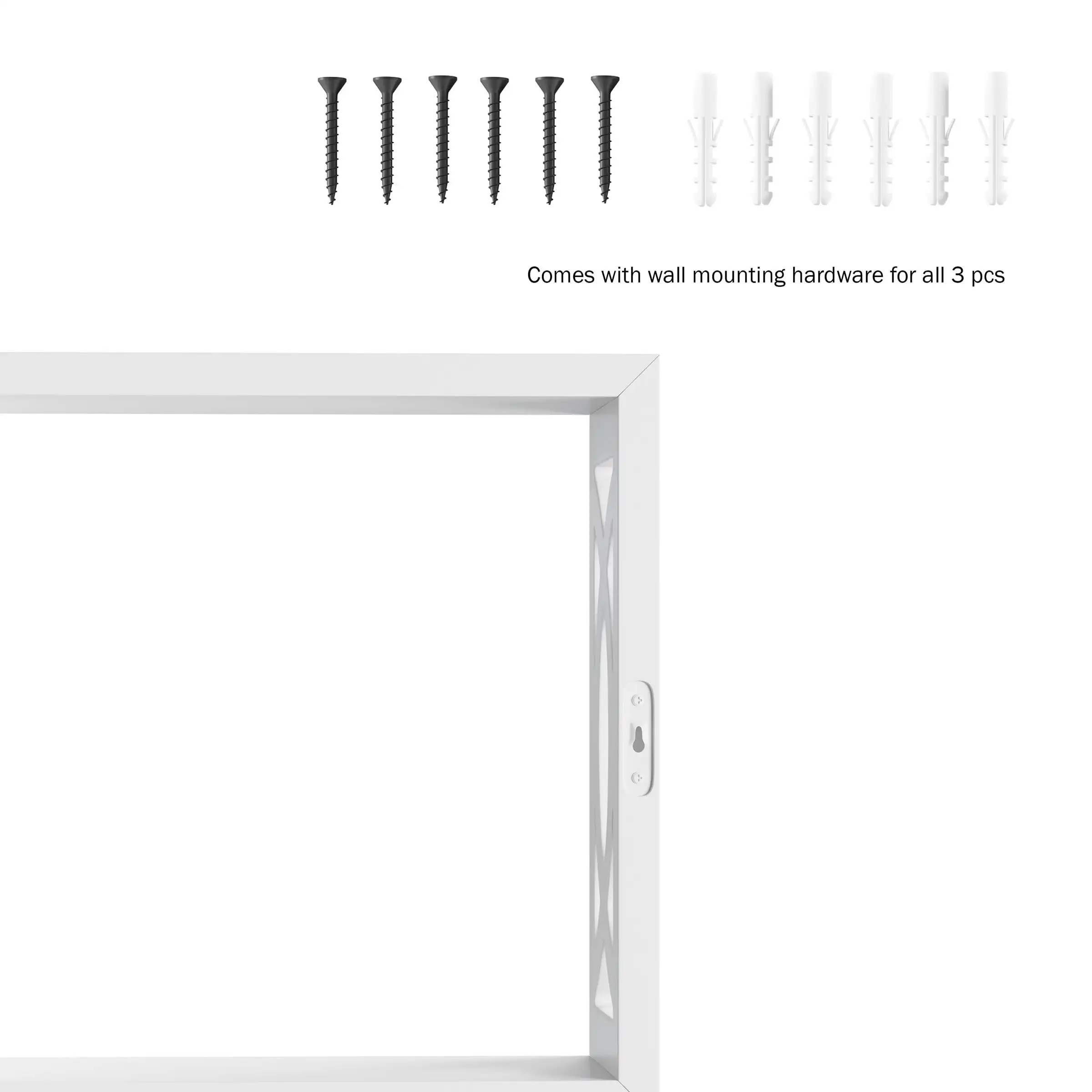 Floating Shelves- Open Cube Wall Shelf Set with Hidden Brackets, 3 Sizes to Display Decor, Photos, More- Hardware Included