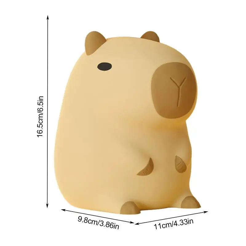 Cute Cartoon Capybara Silicone Night Light USB Rechargeable Timing Dimming Sleep Night Lamp for Children\'s Room Decor