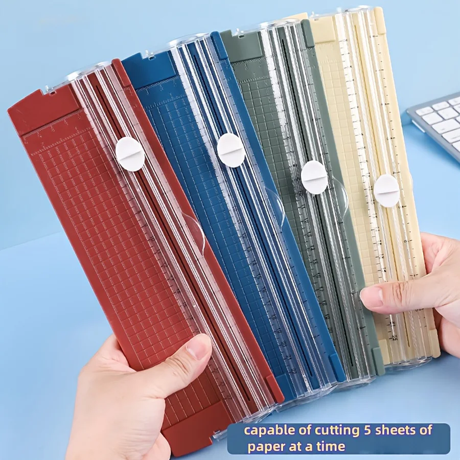 Taglierina di carta bidirezionale multifunzionale 1PC, utensile da taglio per processo di tagliatrice di carta portatile! Materiale scolastico e per ufficio