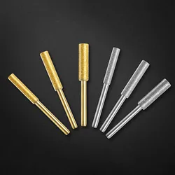 1PCS Diamond Coated Cylindrical Burr 4/4.8/5.5mm Chainsaw Sharpener Stone File Chain Saw Sharpening Carving Grinding Tools