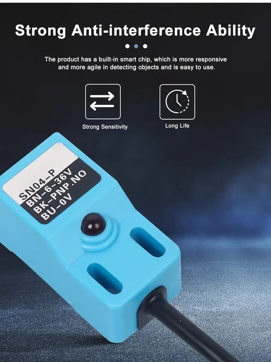 Induktiver Metall-Näherungsschalter SN04-N SN04-N2 SN04-P SN04-P2 DC Dreidraht NPN/PNP Normalerweise Offen/Geschlossen Erfassungsabstand 4MM – Detail 5