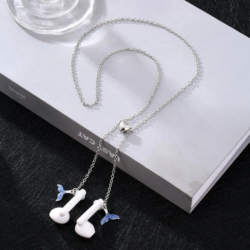 Wireless Earphones Lanyard Hanging Neck Anti-Lost Necklace Metal Chain Holder Strap Lanyard Cord String For Airpods 1 2 3 pro