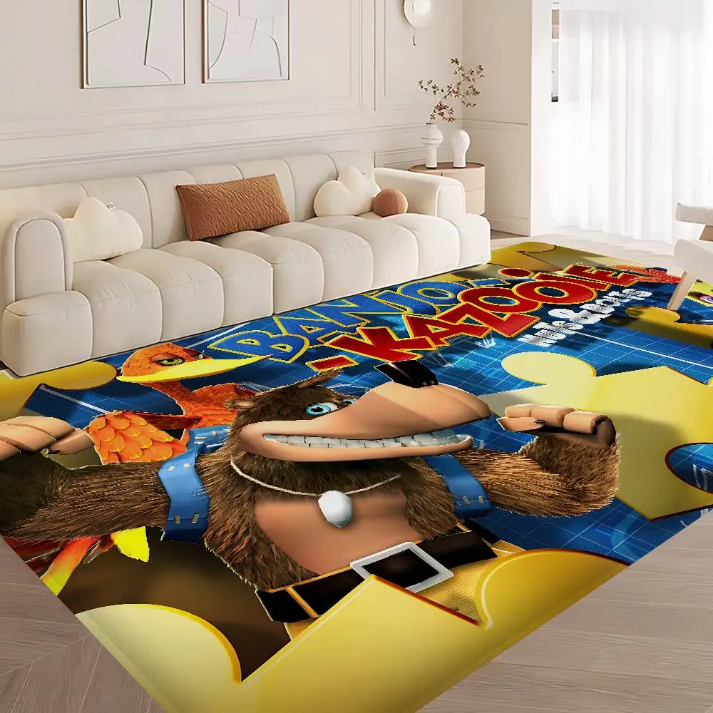 Alfombra de puerta lavable antideslizante con diseño de Anime Banjo Kazooie, alfombra para sala de estar, sofá, sillas, cocina