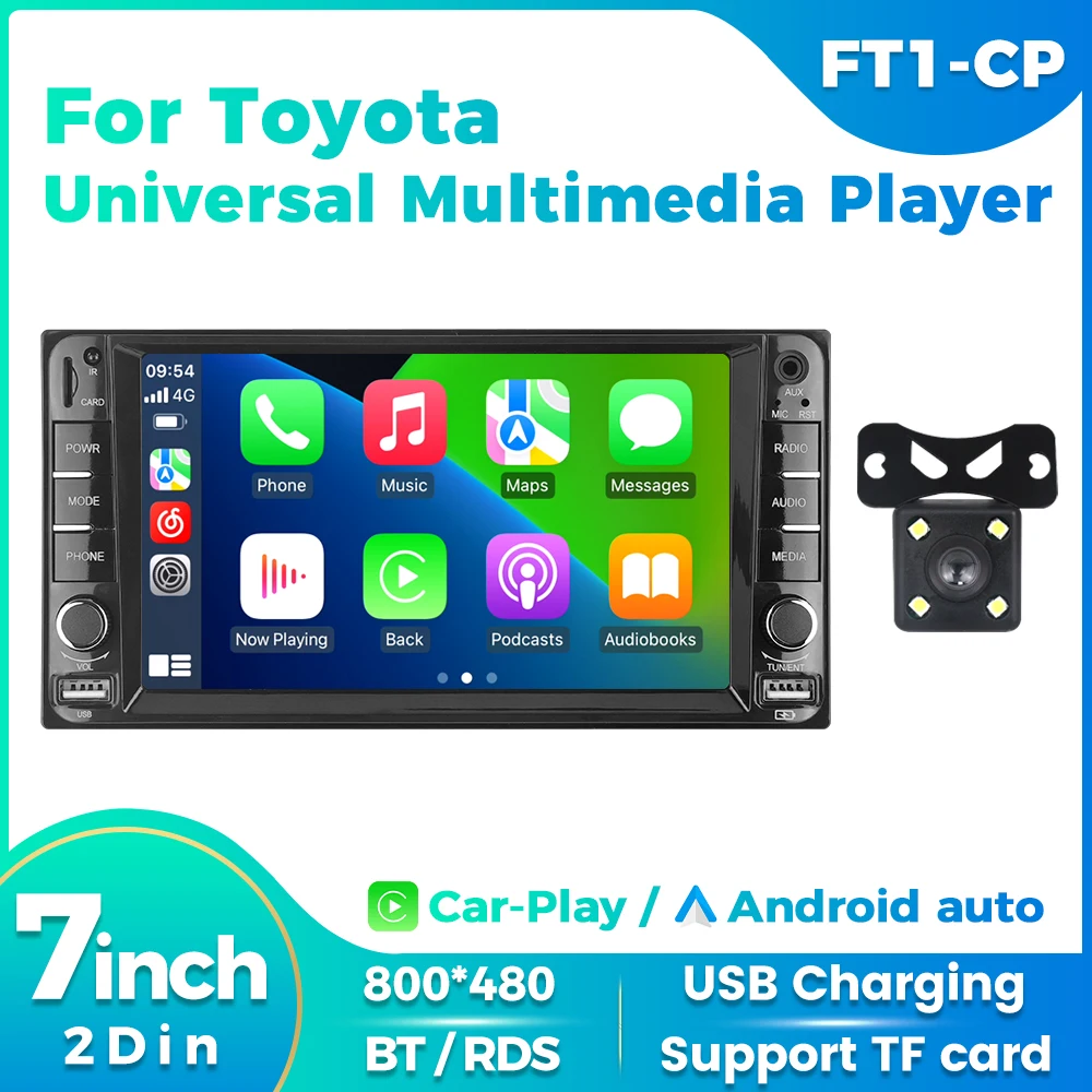 Navifly 7 Inch Touch Screen Carplay Android Auto Car MP5 Multimedia Player RDS BT USB For Toyota Corolla Camry Vios Crown RAV4 