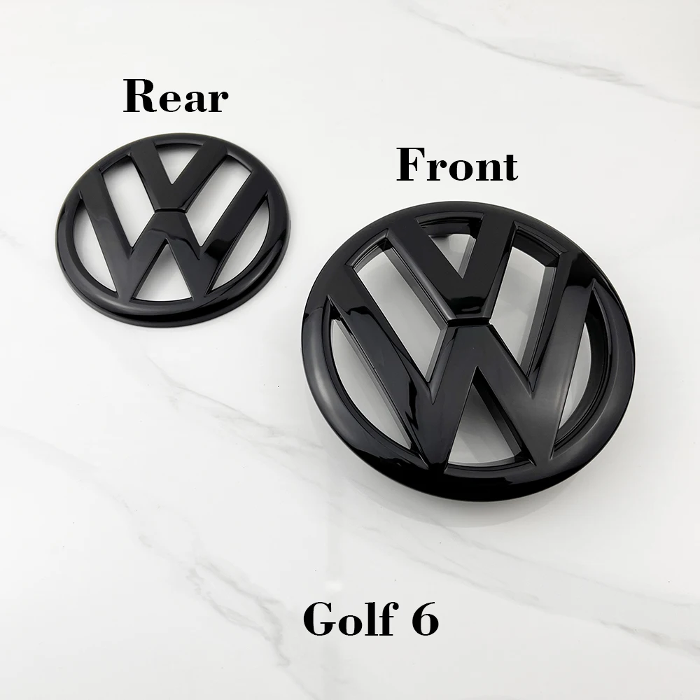 2 Stück für VW Golf 6 MK6 5K0853601C 5K0853630 Auto Front- und Heck-ABS-Kühlergrill-Emblem Kofferraum-Logo 2010-2013 Zubehör