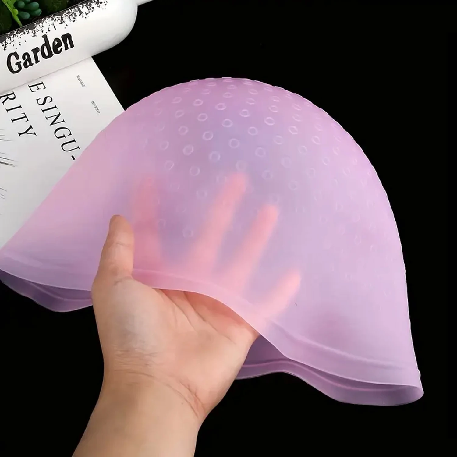 غطاء تلطيخ الشعر من السيليكون قابل لإعادة الاستخدام، غطاء صبغ تلوين الشعر متعدد الألوان مع غطاء تلوين الشعر من السيليكون لصالون المنزل #1