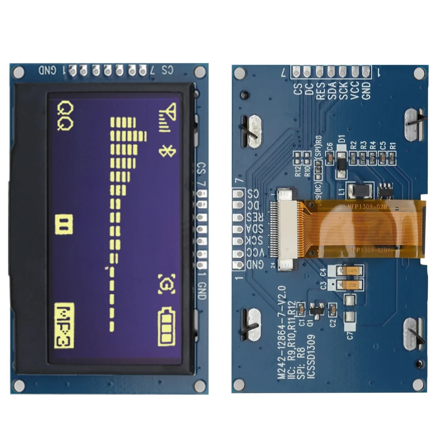 2.42inch CYD Oled Screen 7-pin Monochrome Screen Spi Ssd1309 Small Screen 128x64 Display Module