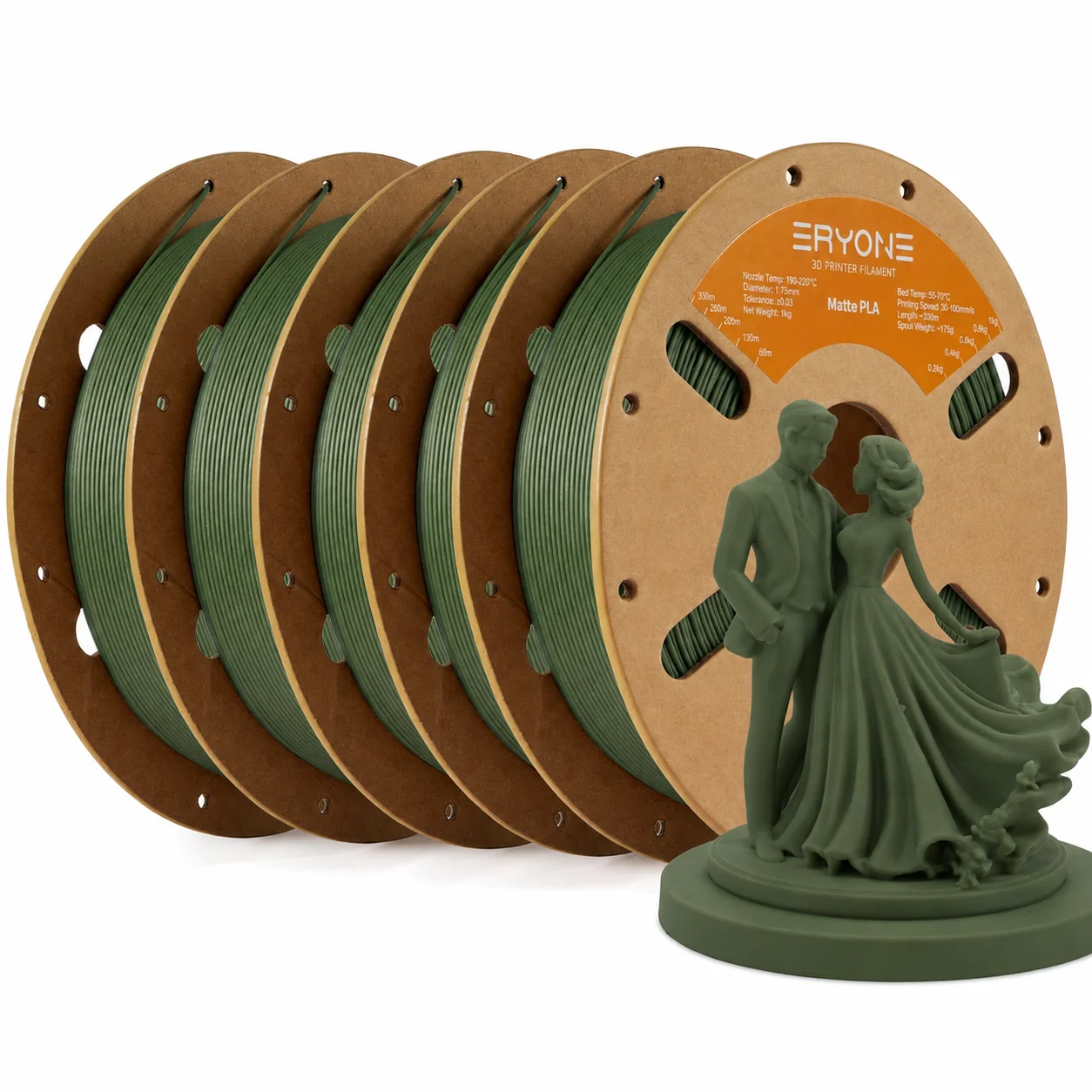 ERYONE 5KG PLA Matowy Filament Premium do Druku 3D, Dostępne Wielokolorowe Wersje, filament PLA matowy…