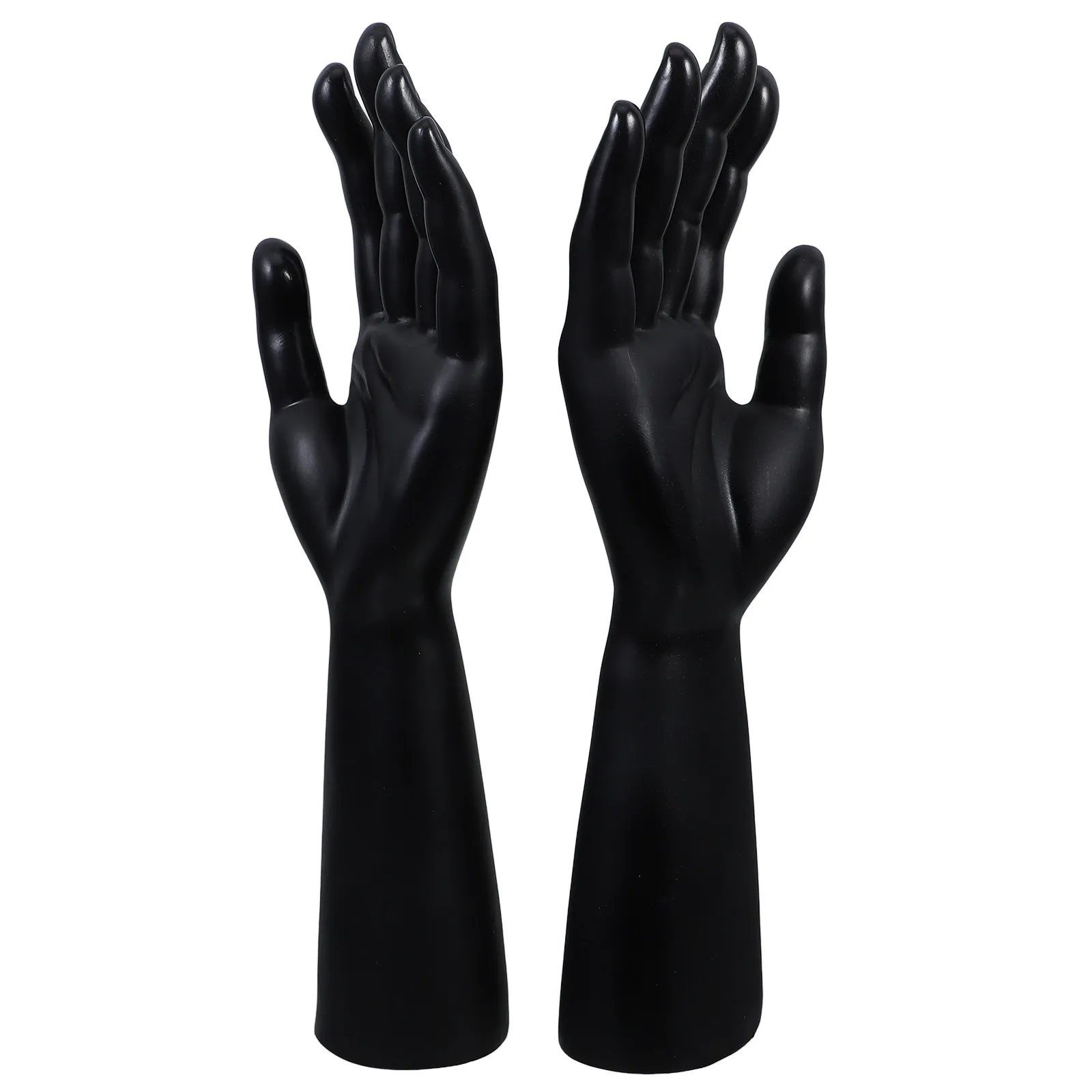 2Pcs Realistic Mannequin Hand Display Stand Natural Skin Tone Jewelry Holder Ring Bracelet Glove Showcase Stable Base for Store
