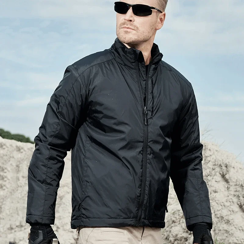 

Men Winter Outdoor Lightweight Heat Reflective Down ClothingThermal Tactical Jackets Pilot Bomber Windproof Waterproof Coat