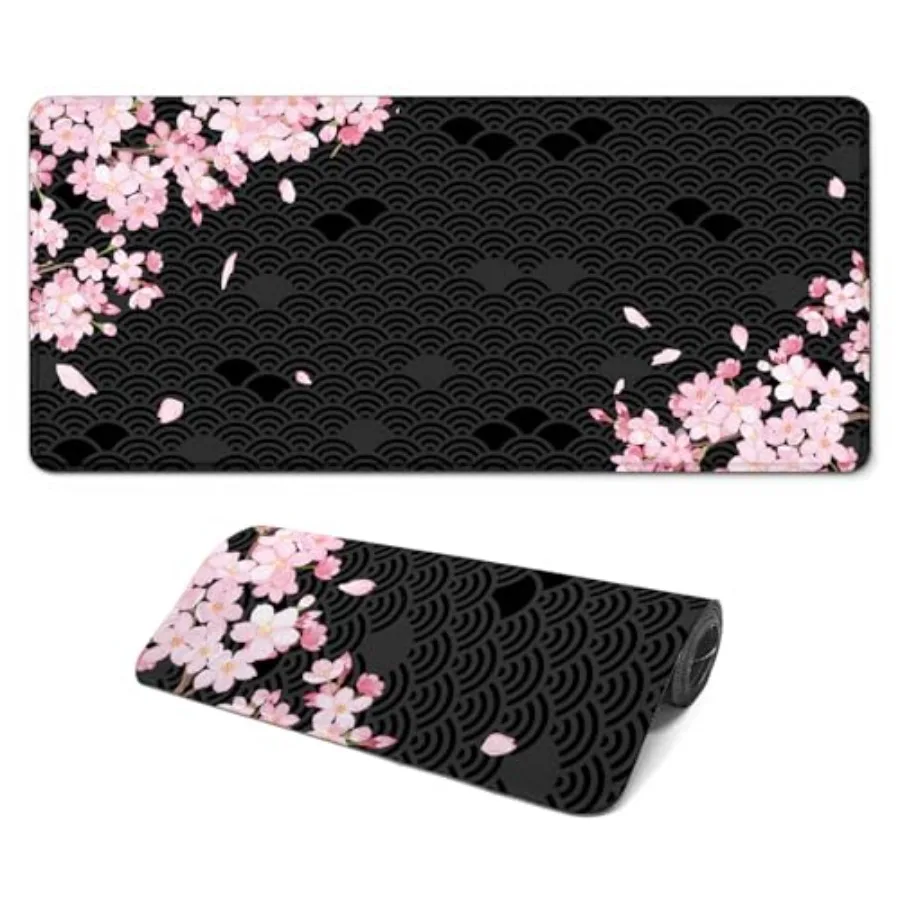 

Gaming Mouse Pad with Anti-Slip Rubber Base, Extended Large Computer Mouse Mat with Stitched Edges, Long XL Anime Mousepad for