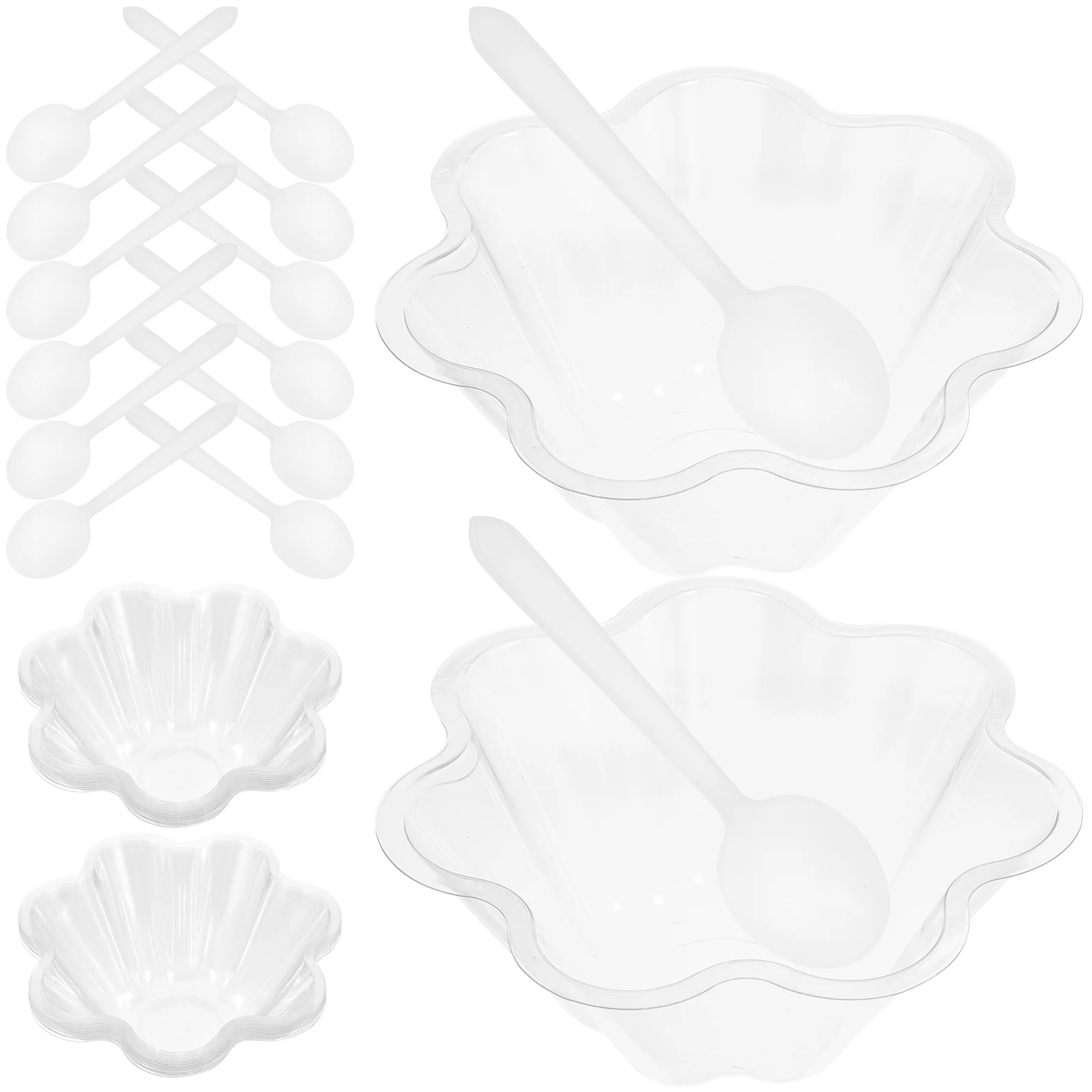 

Disposable Ice Cream Bowl Pudding Dessert Container 128ml Plastic Cup Storage One Time Design Gifts Home Use