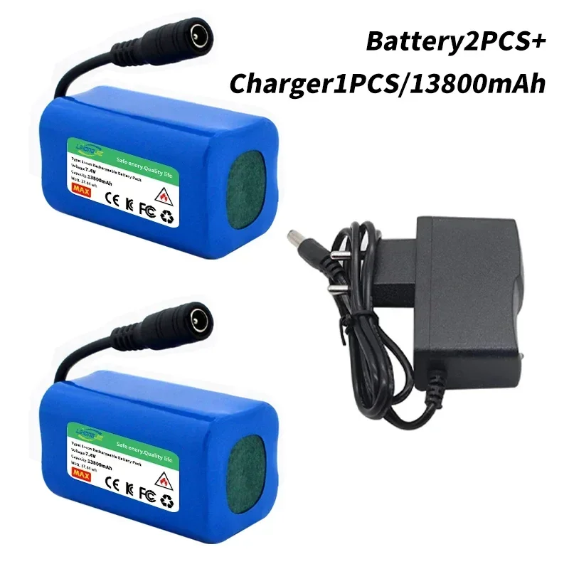 

18650 Lithium Battery 7.4V 13800mah Used For T188 T888 2011-5 Remote Control Search Bait Boat Spare Parts RC Toy Accessories
