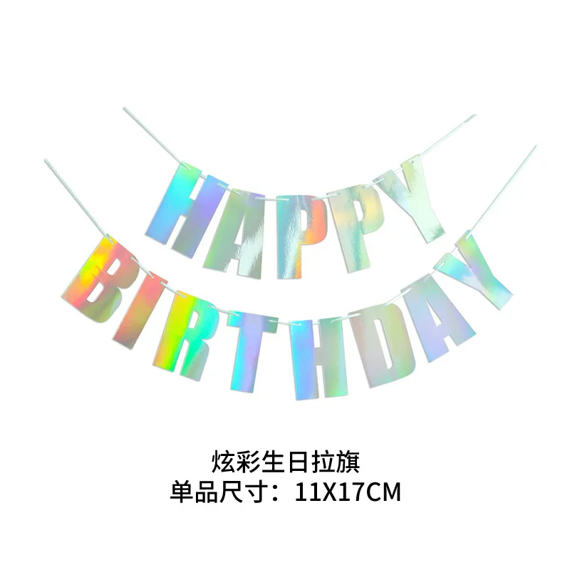 Farbiges Happy Birthday Buchstabenbanner für Erwachsene und Kinder, Geburtstagsparty-Dekoration, Girlanden, Foto-Requisiten, Banner-Zubehör – Detail 5