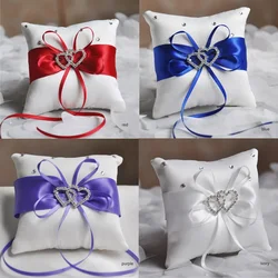 Pocket Ring Decoration Ribbon Pearls Ring Pillow Bridal Wedding Ceremony Pocket Ring Pillow Cushion Bearer with Ribbons