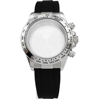 39mm VK63 Watch Case Silver/Gold With Strap Solid Stainless Steel For VK63 Watches Automatic Movement Accessory Parts