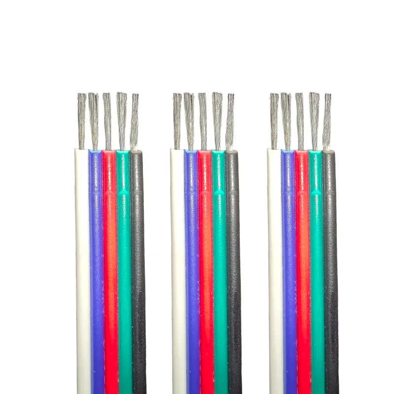 

5pin Electrical Wire 22/20/18AWG 5/10/20/30/50/100m 12V LED Cable Extension Wires For RGBW LED Strip COB SMD 3528 5050 Light