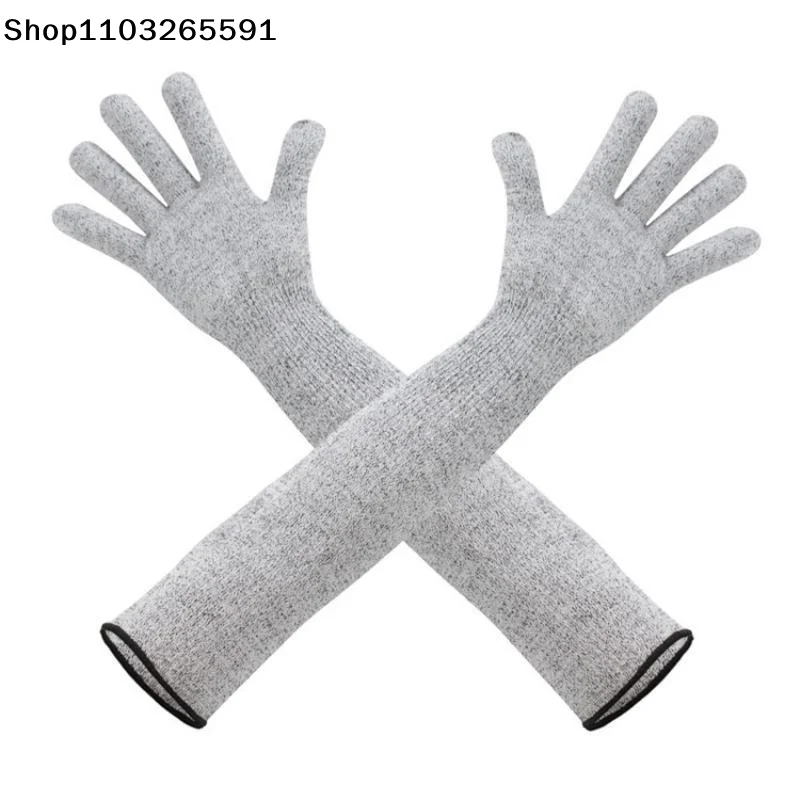 2 Pcs Cutting Resistant Bracers Protector Household Breathable Gloves Level 5 HPPE Safety Sleeves Anti Cut Arm Puncture Gloves
