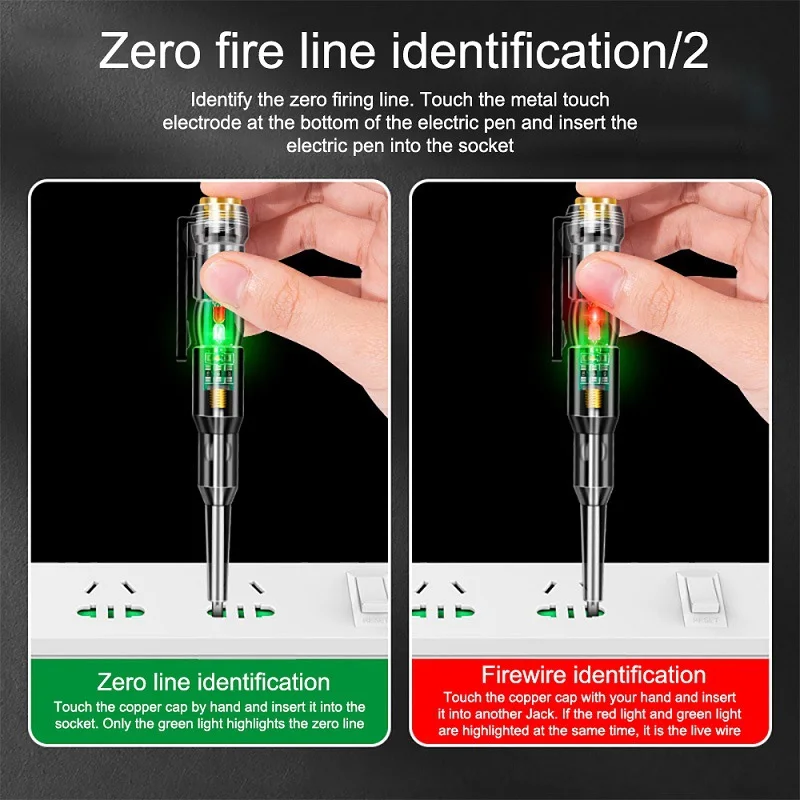 Probador de voltaje inteligente, bolígrafo Detector de potencia de inducción de 24/70-250V, destornillador eléctrico, indicador de circuito