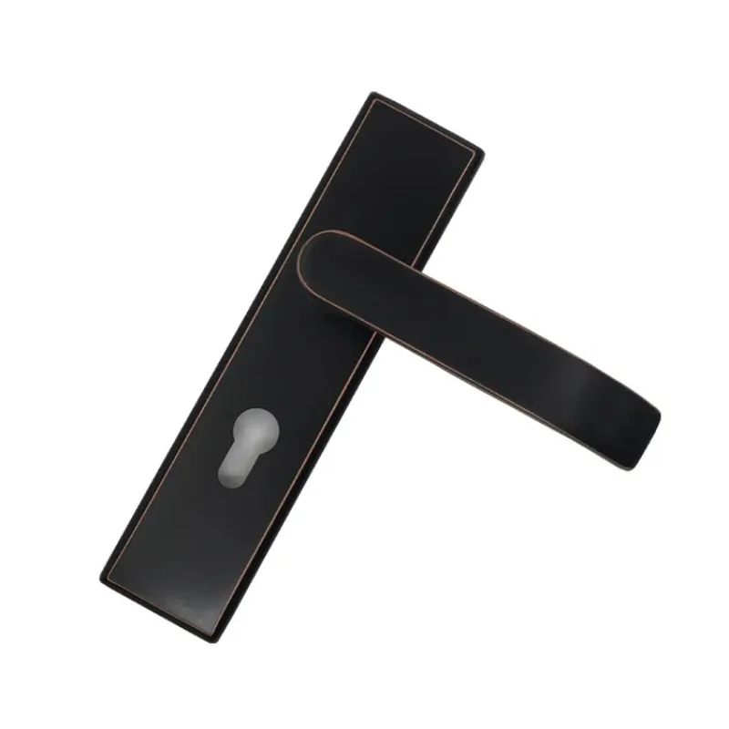 

Door lock black 304 stainless steel indoor bedroom bathroom door lock American style silent solid wood door handle