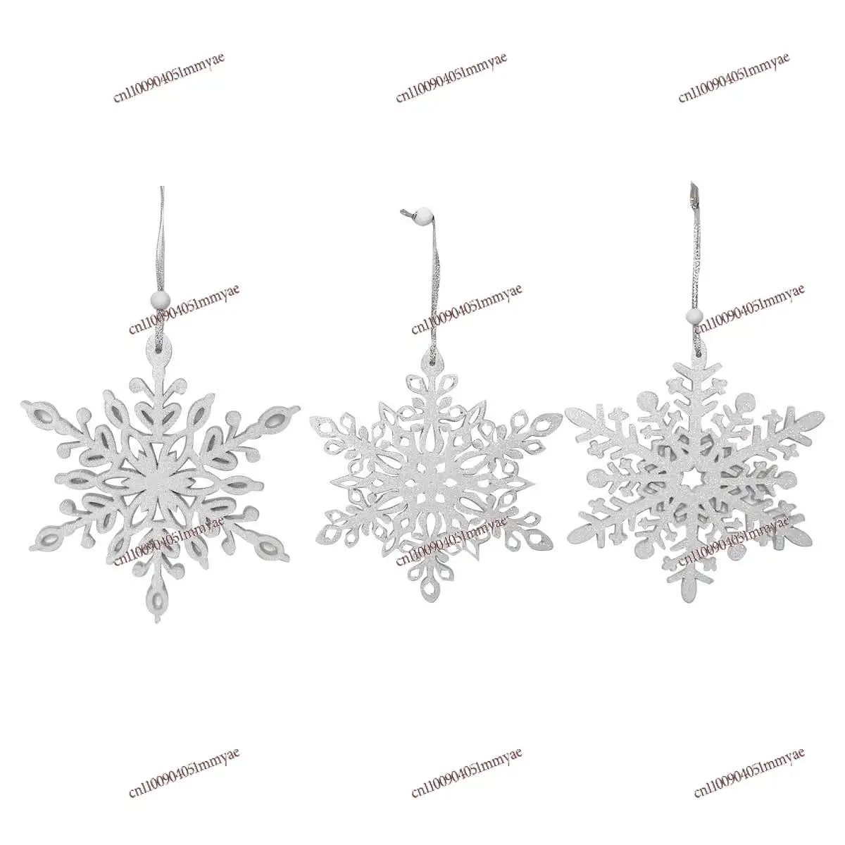 Christmas snowflake 6 sets wooden 12cm hanging pendant