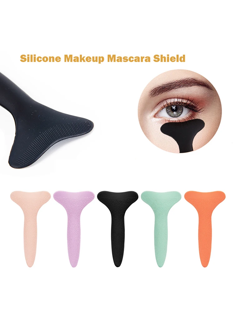 Aplicador de máscara de silicona multifuncional, cepillo de protección, tapón de pestañas, delineador de ojos, herramienta de maquillaje para pestañas, deflector