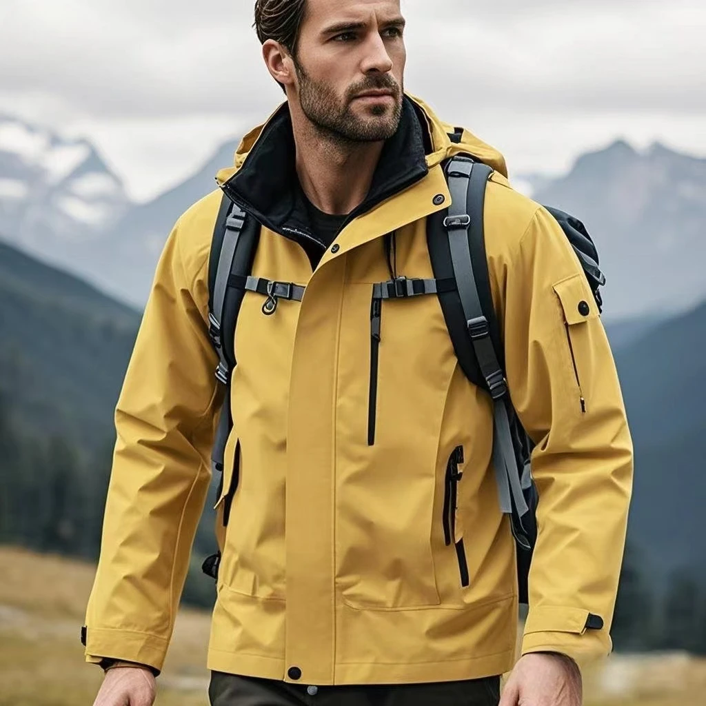 

Новинка 2025 года, походная куртка, мужская водонепроницаемая куртка на молнии с капюшоном, легкая весенне-осенняя верхняя одежда, пальто, мужская одежда для кемпинга, треккинга