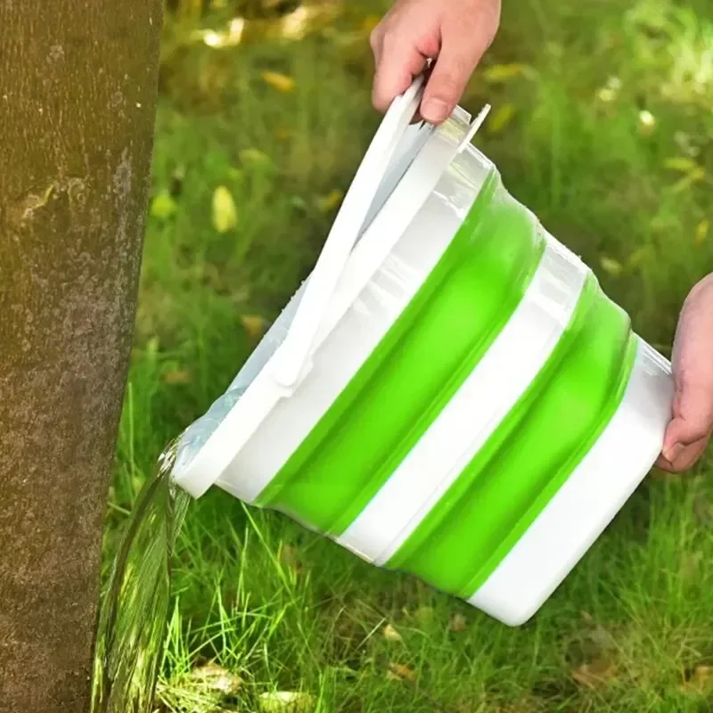 

Square Silicone Folding Bucket Large Capacity Portable Outdoor Travel Car Multi-purpose Bucket Space Saving