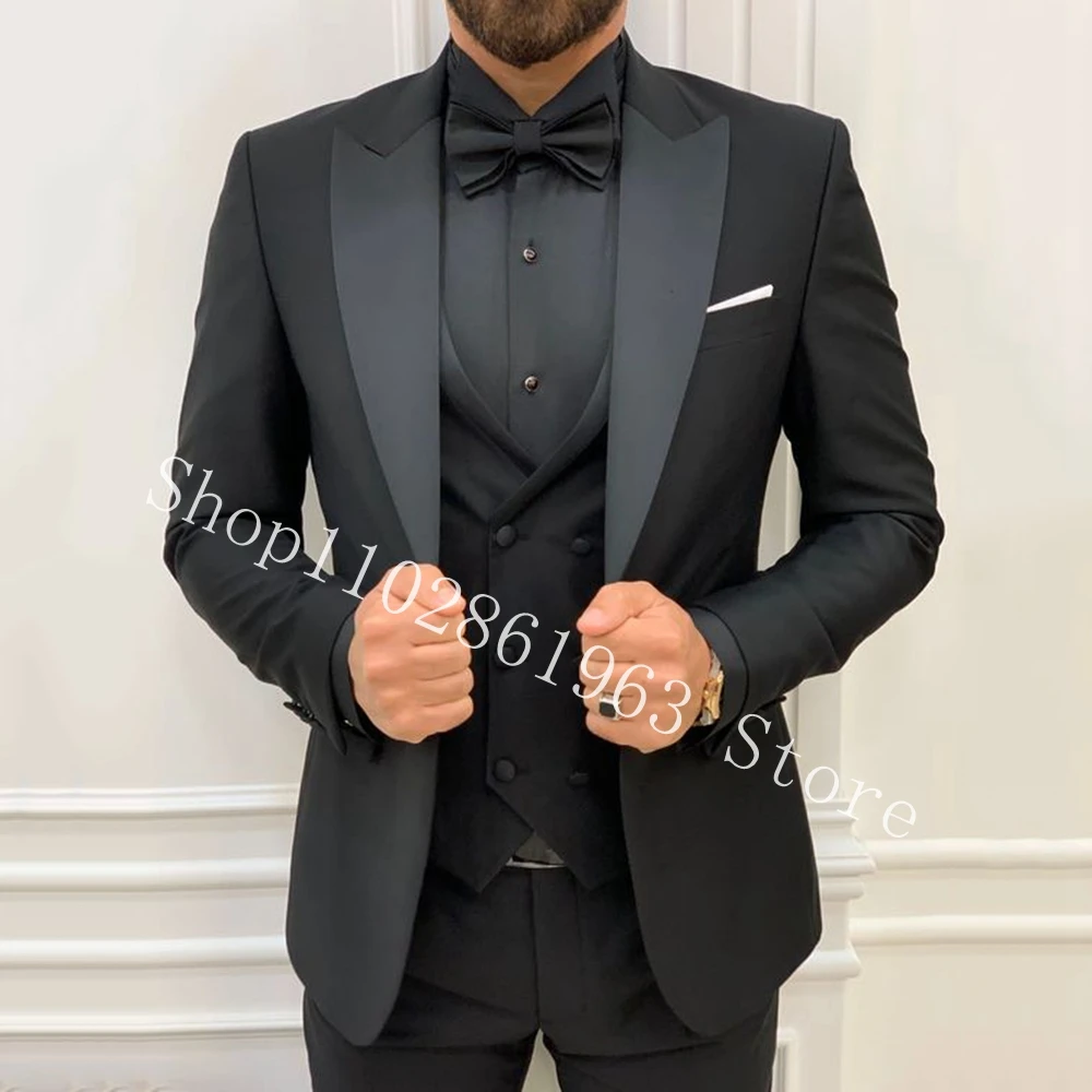 Men's suits 3 pieces Csekély illeszkedő Angol kosztüm Alaki Teendő Bekötöz Behord esküvői tuxedos Blézer kabát Alsóing nadrágot beállítása Első lépés homme Igazság